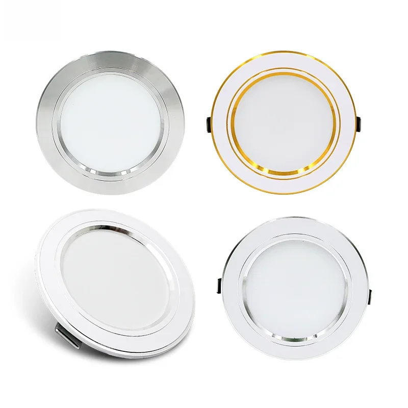 Spot Lumineux LED Circulaire Encastrable pour le Plafond, Éclairage d'Nik, Idéal pour un Salon, 220/110V, 5/9/12/15/18W, DC 12/24V