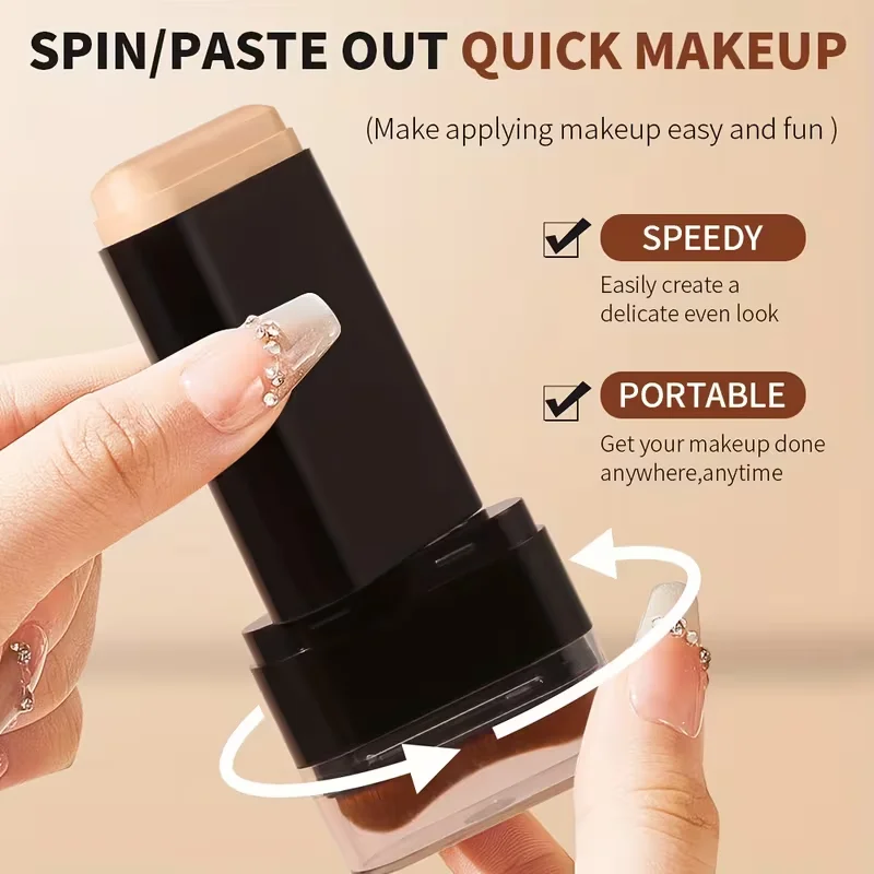 Fondotinta in stick opaco, fondotinta in stick effetto cancellatore, impermeabile, a lunga tenuta, controllo dell'olio, coprente, per una pelle liscia, per tutti i tipi di pelle
