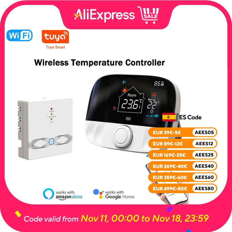 Tuya WIFI Smart Thermostat Water Gas Boiler Temperature Controller Programmable Wireless Thermostat Support Alexa Google Home