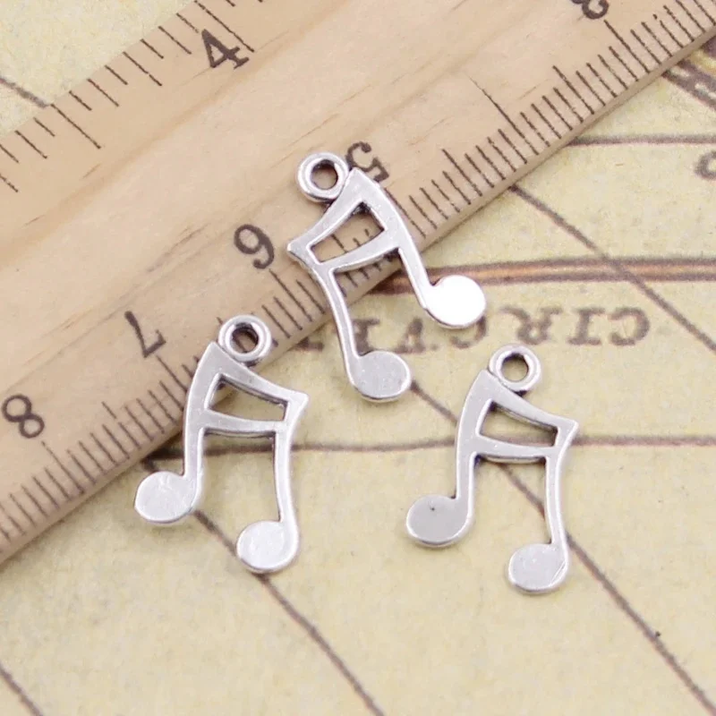 30 sztuk Charms Musical uwaga 17x11mm tybetański brąz srebrny kolor wisiorki antyczny tworzenia biżuterii DIY Handmade Craft — zdjęcie 2
