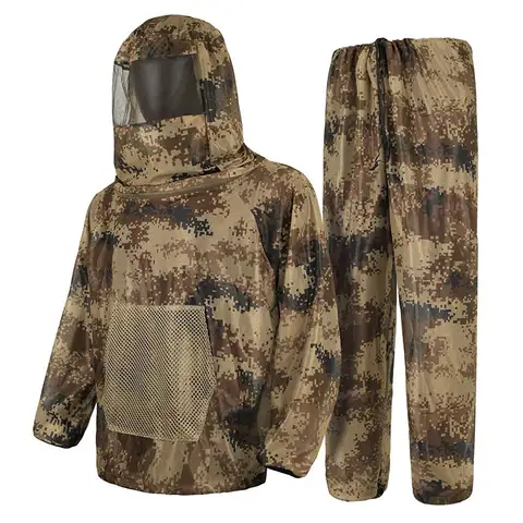 사막 디지털 전술 위장 모기 방지 양봉 사냥 Ghillie 정장 낚시 캠핑 변장 양봉가 메쉬 후드