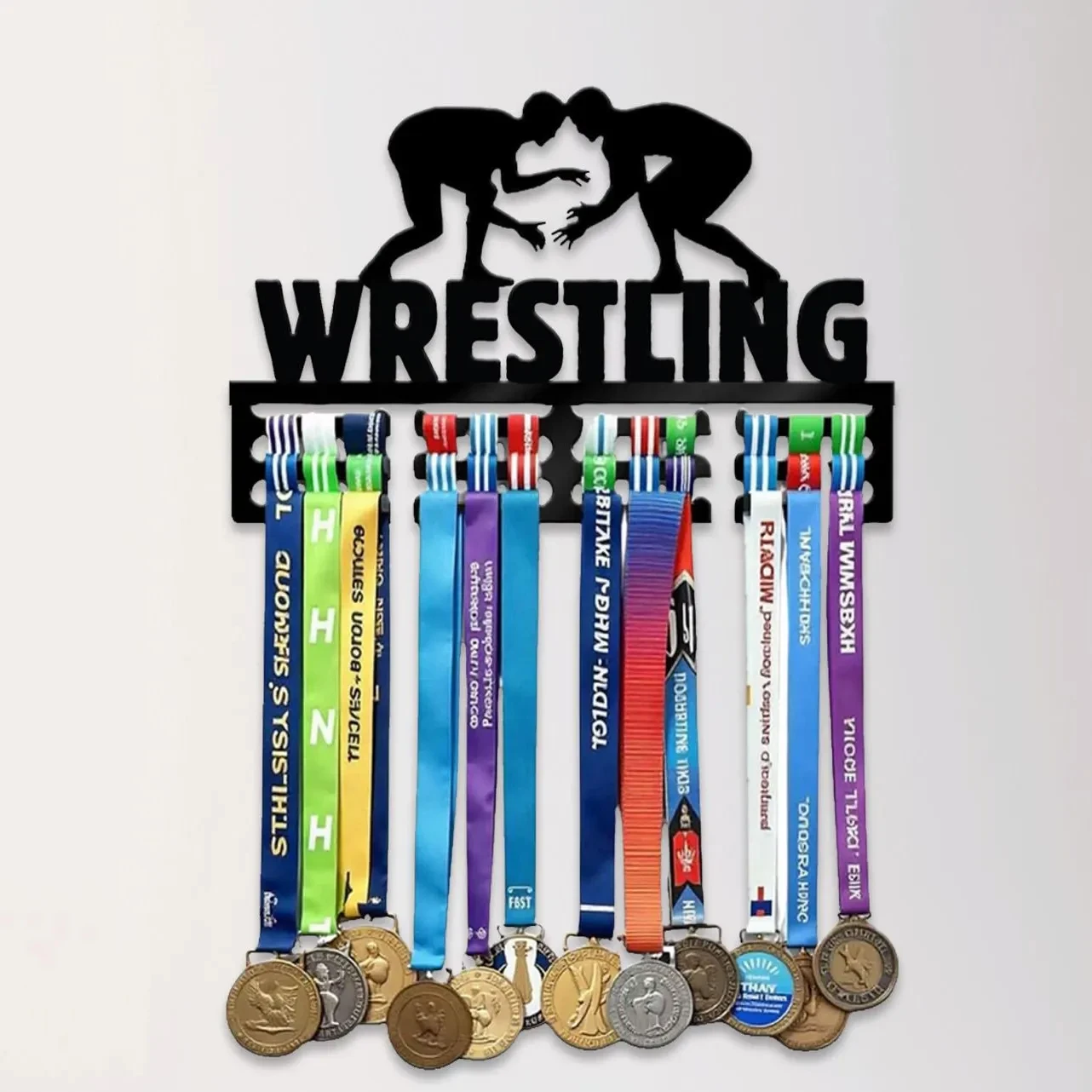 

Wrestling Medal Hanger, Wrestler Medal Holder, Medal Display rack, Kids Room Sports Decor, Sports Medal Hanger for Wrestler