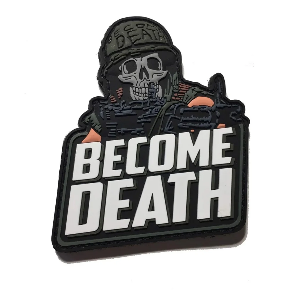 Custom Rubber Badge Patch Made Sewing Patch Designer Become Death (Animal Mother) Full Metal Jacket M60 PVC  Patch