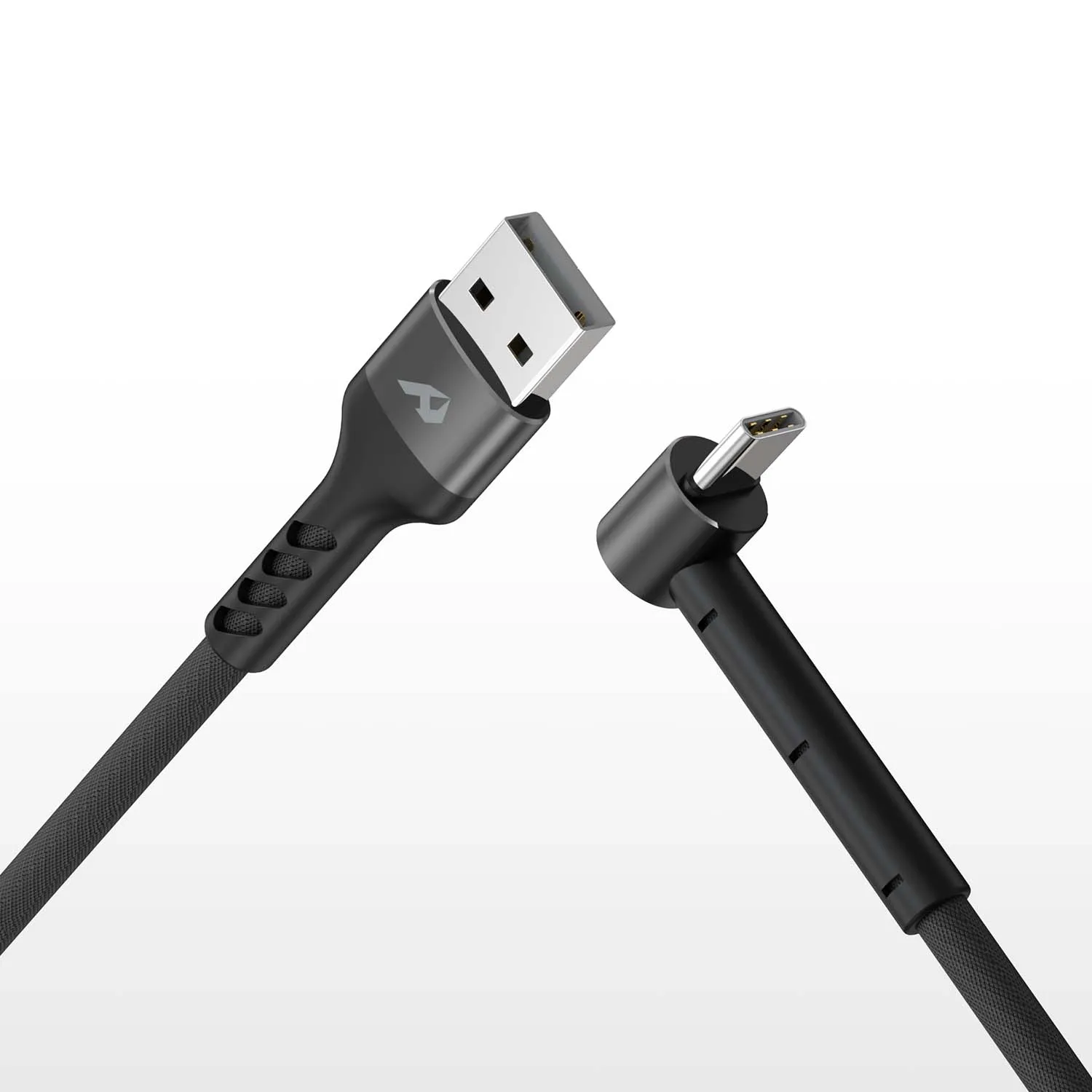 USB naar Micro 3A-kabel, gevlochten snellaadkabel, haakse connector voor mobiele telefoons, tablets en Micro USB-apparaten