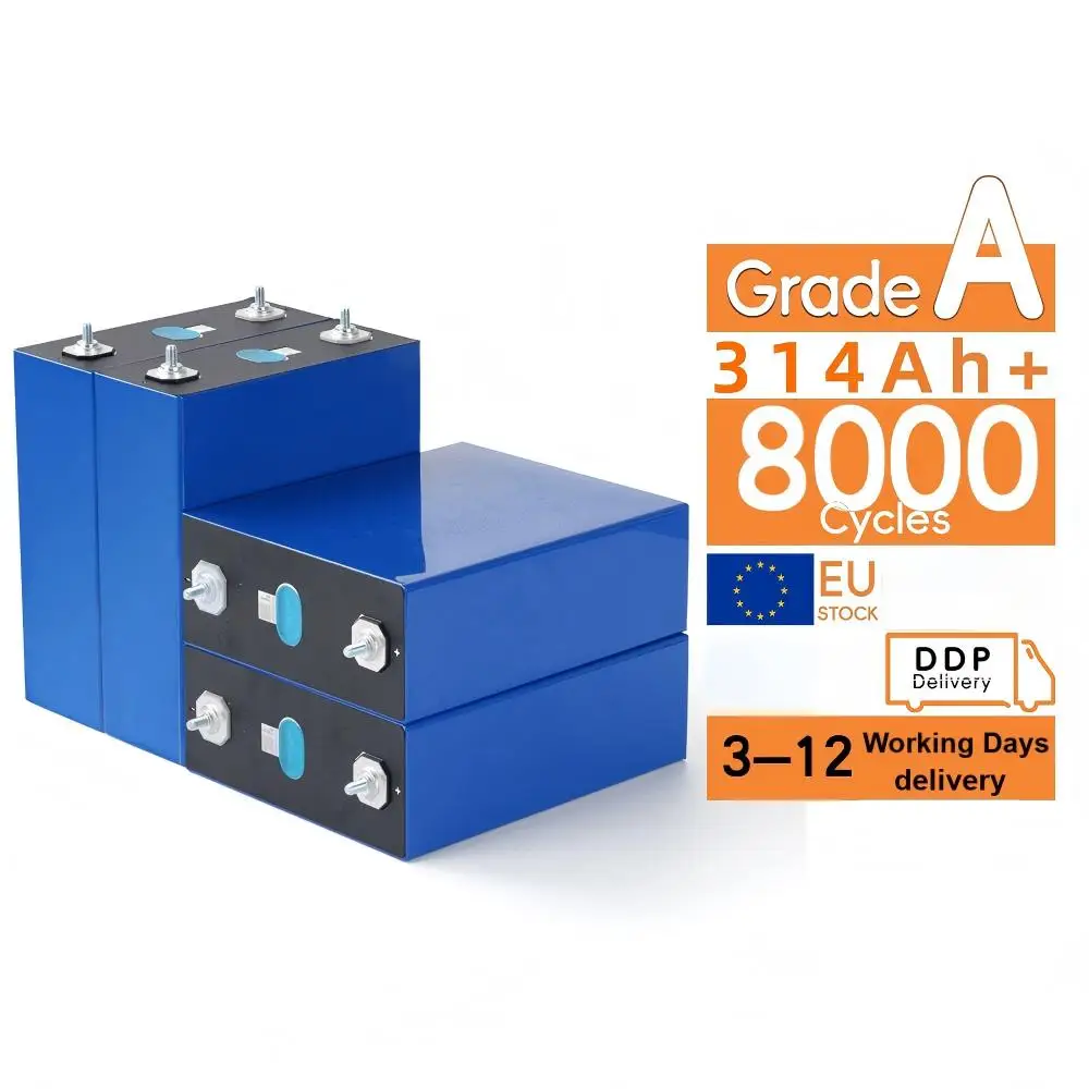 Akumulator LiFePO4 Foursun 3.2V 314Ah, 4 sztuki, klasa A, 8000 cykli, do samodzielnego montażu 12V 24V, do przechowywania energii słonecznej, kamperów i RV.