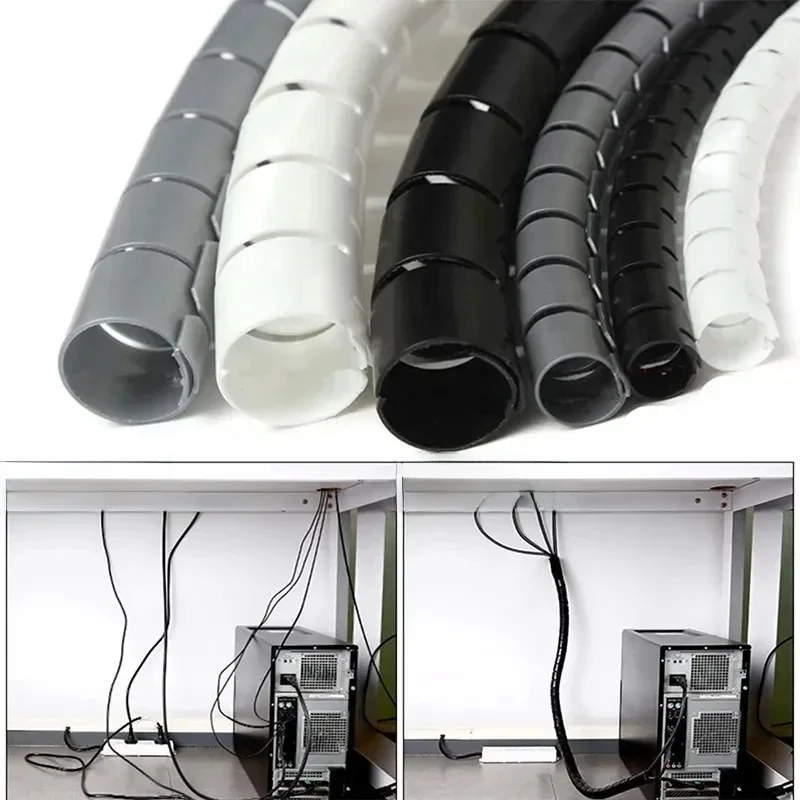 1/2M Flexibele Spiraal Kabel Organizer Clips Opslag Pijp Snoerbeschermer Beheer Kabelhaspel Bureau Netjes Kabel Accessoires Gereedschap - afbeelding 2
