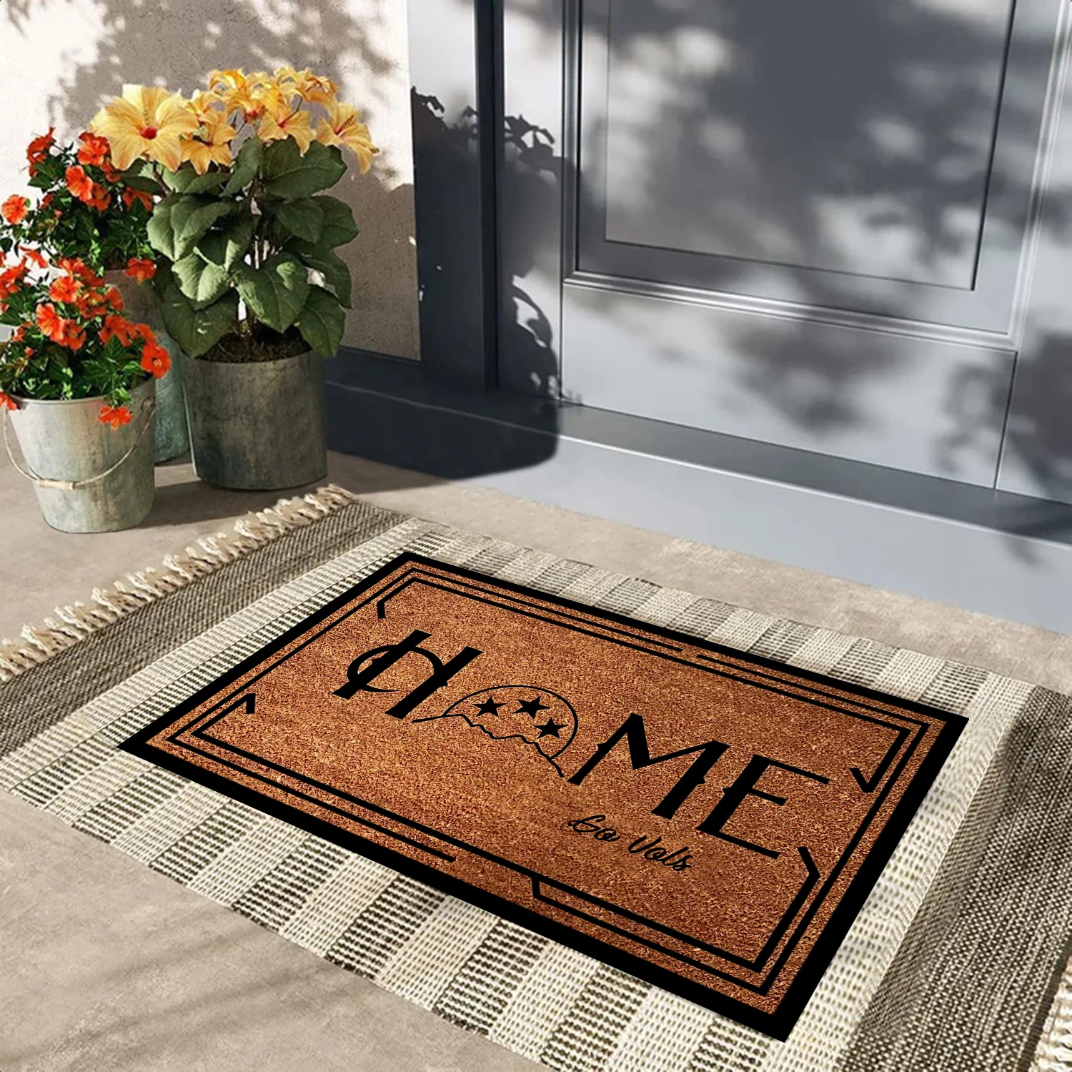 

Home Sweet Home Doormat Outdoor Rubber Porch Patio Front Floor Christmas Halloween Holiday Rug Home Decor Door Mat