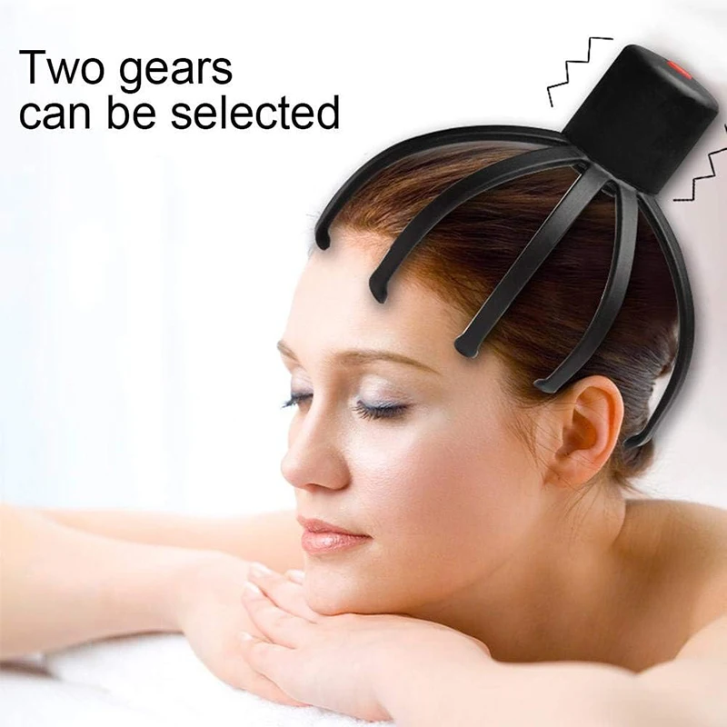 Hands-Free USB Rechargeable Head Massager Octopus Claw Electric Scalp Massager with 2 Vibration Modes for Deep Relaxation