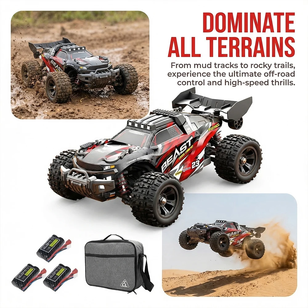 SG118MAX 1:16 Hochgeschwindigkeits-RC-Offroad-Fahrzeug 70 km/h 4WD All-Terrain Bürstenloser Motor Steuerbares Fahrzeug SG118 Pro Professionelles Drift-Auto für Erwachsene