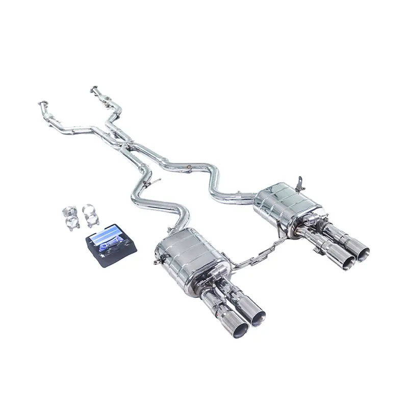 Premium Sport Catback Auspuffanlage für 2014 BMW M3 E92 E90 E93 4.0L S65 mit Hochleistungs-Katalysator-Frontrohr, Mittelrohren und Endrohren