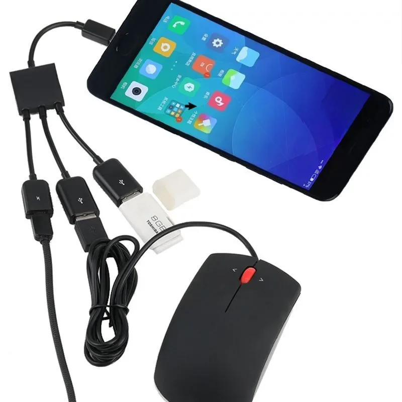Cabo Adaptador USB OTG, Tipo-C 3.1, 1 a 3, Nintendo Switch, PUBG, Huawei, Xiaomi, Samsung, Tablet,