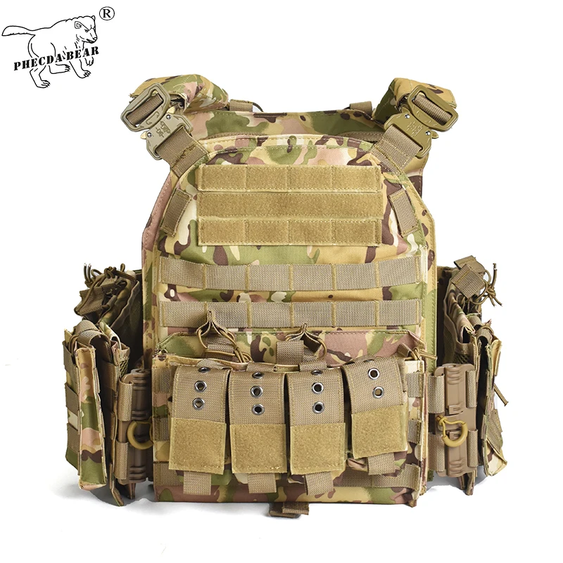 

PHECDA Military gear 900D durable oxford polyester MOLLE system multi function tactical combat vest Russian army plate carrier