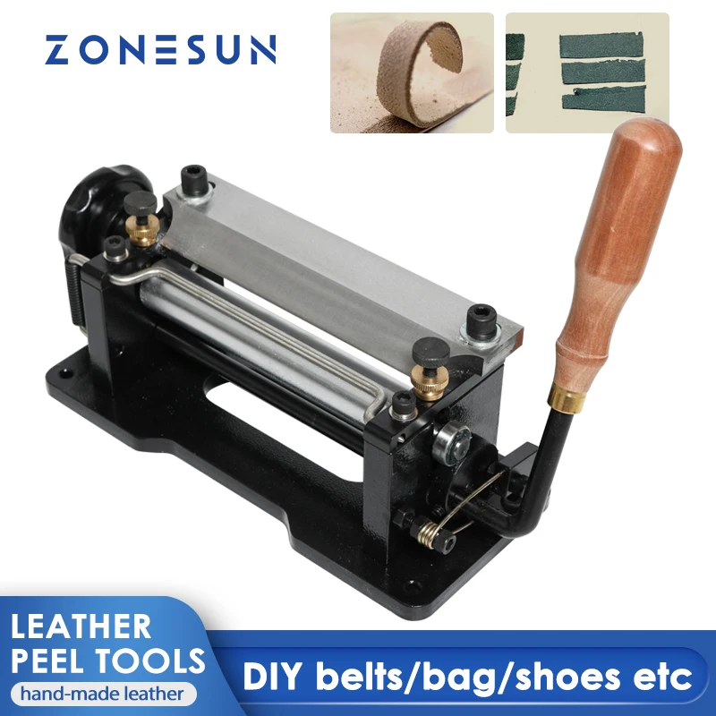 ZONESUN 806 Manual Leather Skiver Leather Peel Tools DIY Shovel Skin Machine Leather Splitter Plastic Knife Cutter