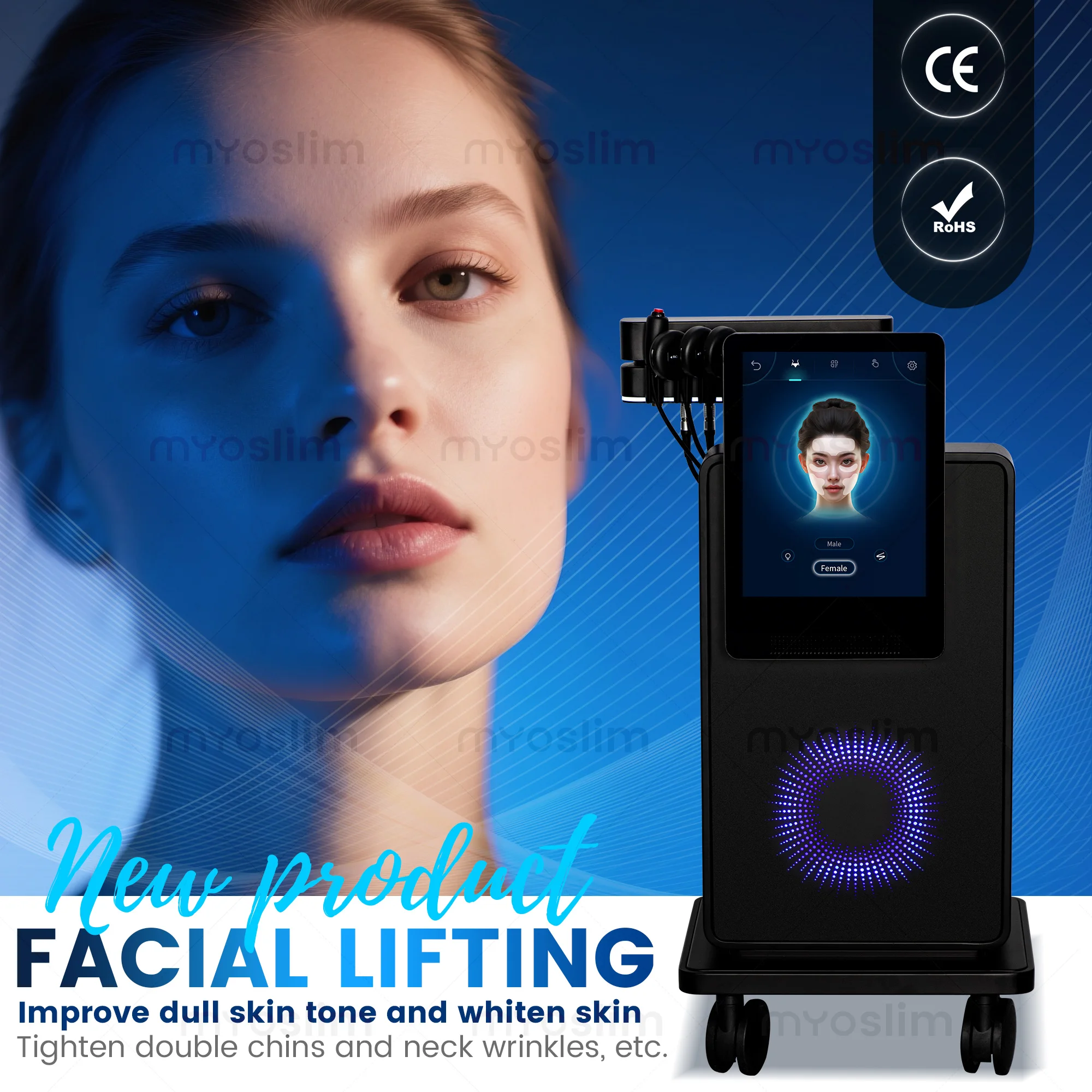 

Professional Facial Electrostimulation Machine Emrf Face Ems RF Face Lifting PEFACE Sculpt Face Pads Massager Device