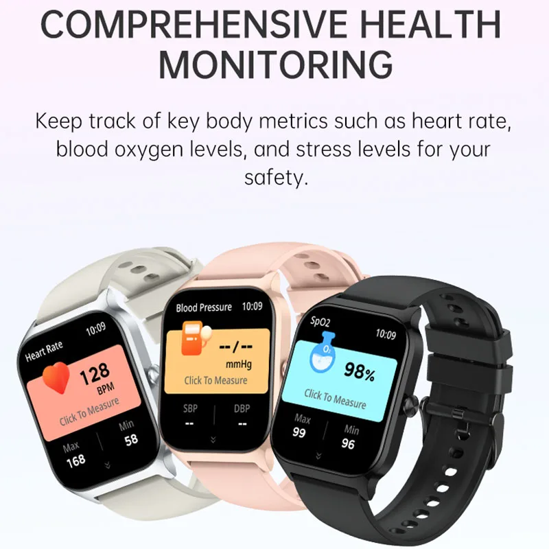 P125 1,85" ultradünne Smartwatch (Antwort/Anruf tätigen), wasserdichter IP68-Fitness-Tracker, 100+ Sportmodi, Herzfrequenz-/Schlafmonitor.