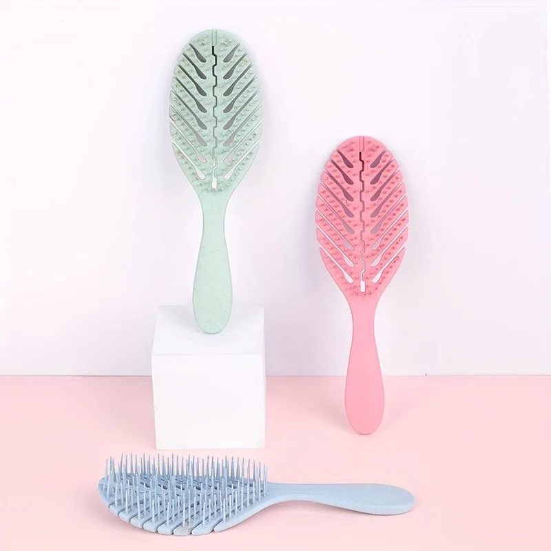 

Leaf-Shaped Detangling Hair Brush – ABS Handle Massage Comb for Wet & Dry Hair – Ideal for Long, Curly, and Thick Hair Types – A