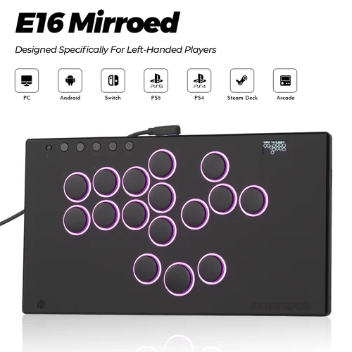 Imagen 2 del producto Controlador sin palanca Hitbox espejado Haute42 E16 para PC/PS4/PS5/interruptor/controlador de palo Arcade de vapor Joystick Hitbox Fightstick