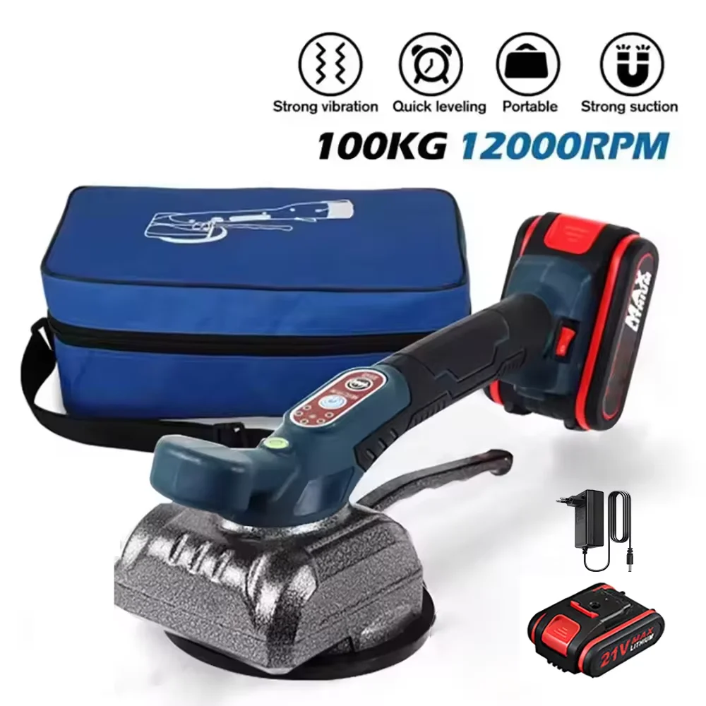 Machine de pose de carreaux électrique sans fil 100 kg, vibrateur de carreaux à ventouse, 5 vitesses, outils électriques à batterie lithium-ion pour nivellement