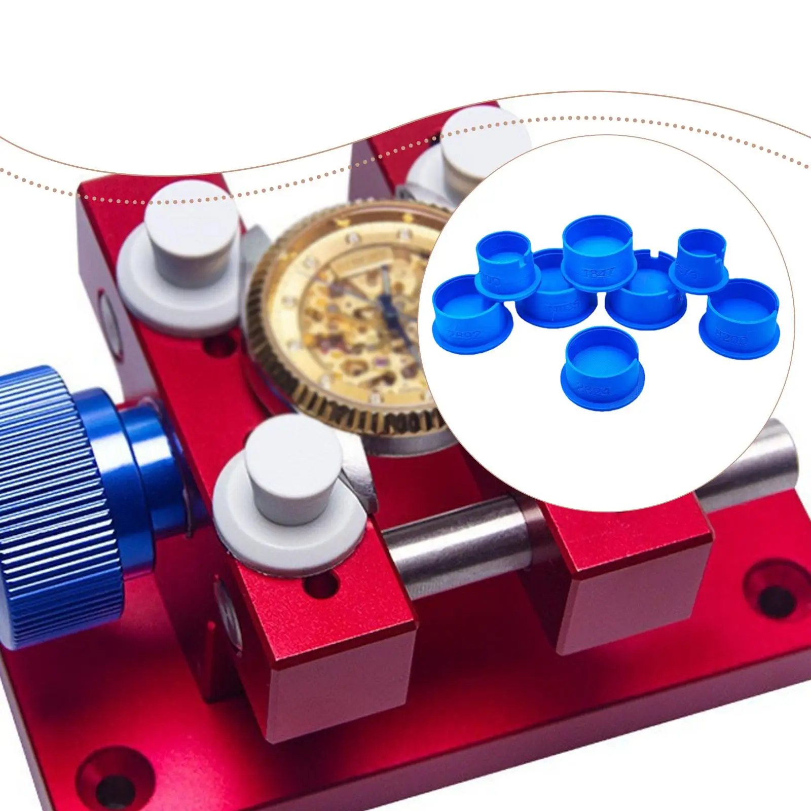8 Pcs/Set Jean Pant Chain Watch Movement Holder Accessories Easy to Use Spare Part Watchmaker Repair Tool