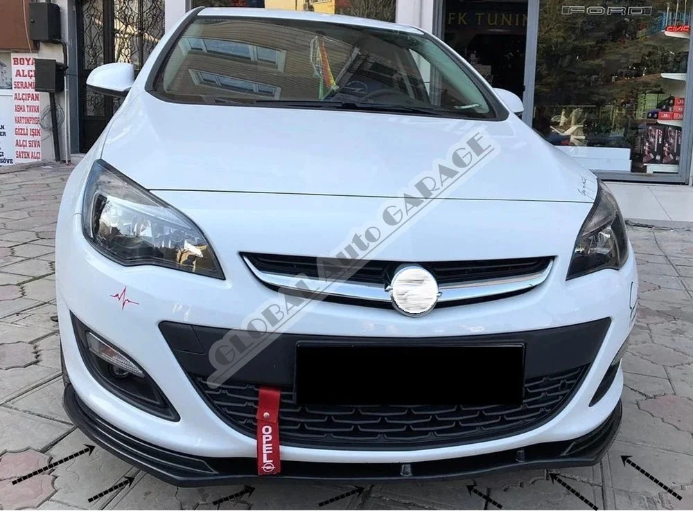 For Opel Astra J Front Bumper Attachment Lip 2009-2016 Piano Glossy Black Splitter Diffuser Universal Spoiler Bumper Mud Flaps