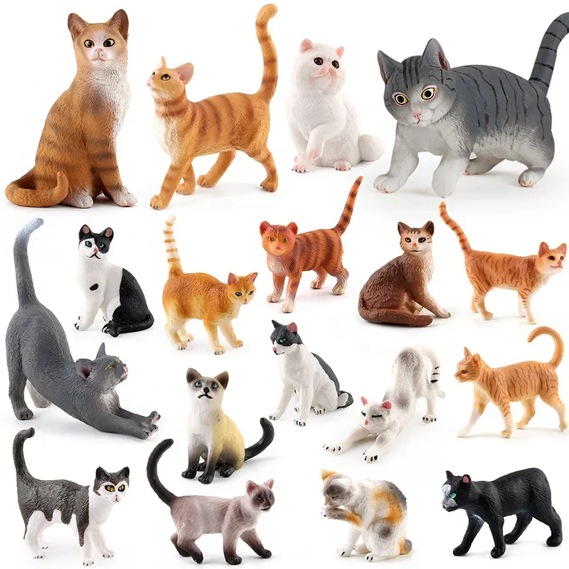 Miniaturowe figurki kotów z farmy Edukacyjne figurki zwierząt Zestaw zabawek Dekoracja Party Favors — zdjęcie 2