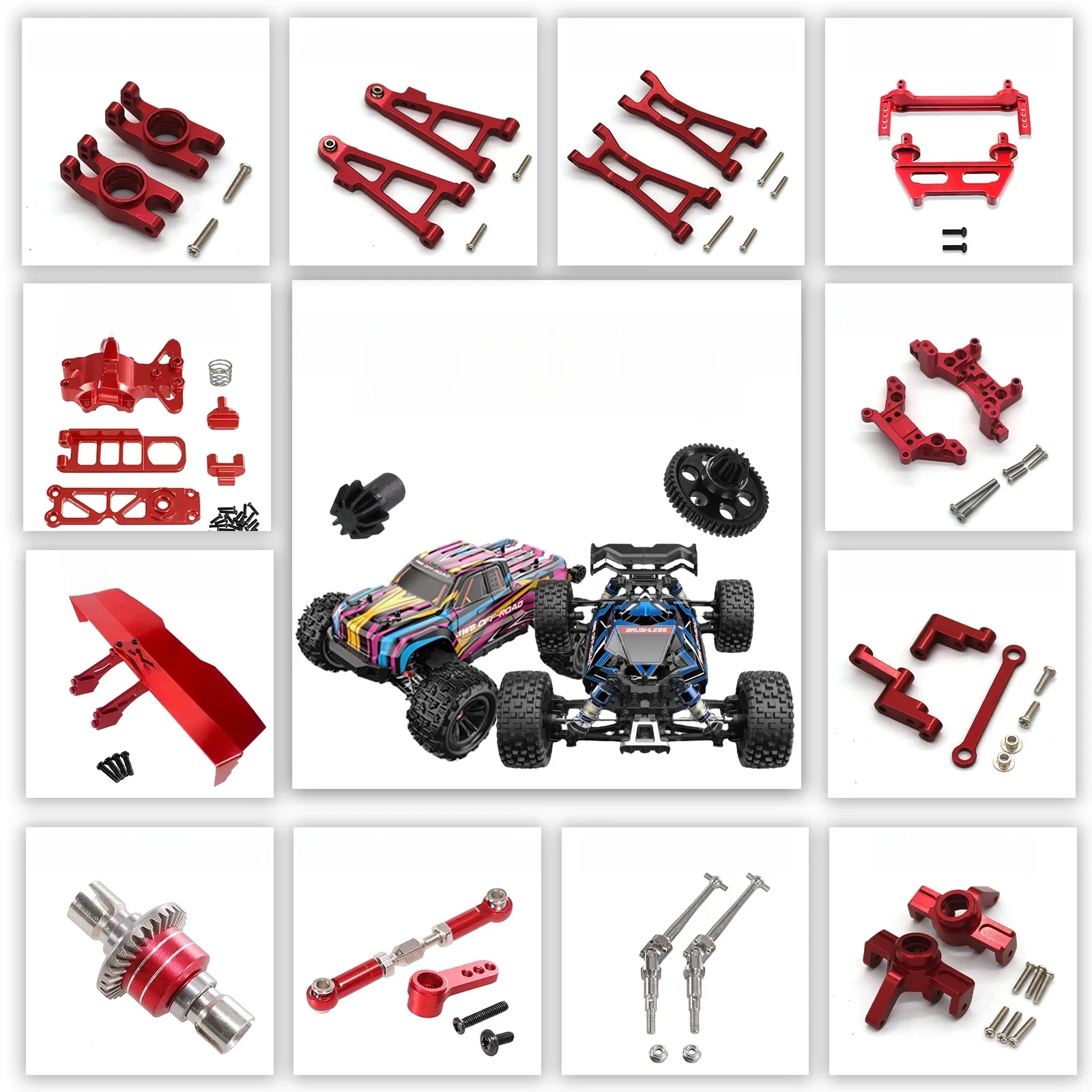 MJX Hyper Go 16207 16208 16209 16210 H16 RC Auto Metalen Stuurbeker Bovenste Onderste Swing Arm Set Shock Tower Beugel Upgrade Onderdelen - afbeelding 2