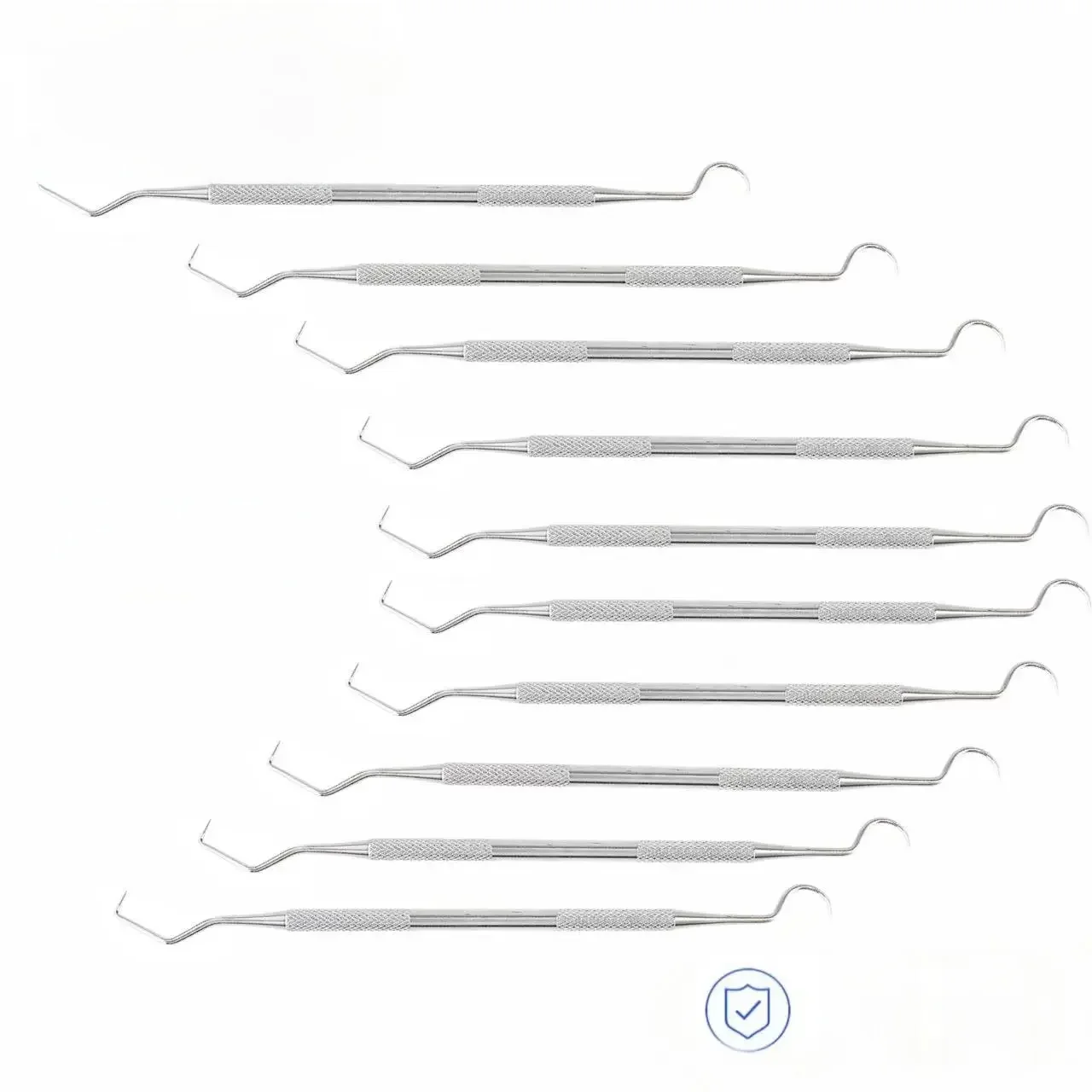10 szt. Narzędzi dentystycznych ze stali nierdzewnej do czyszczenia zębów, sonda, haczyk, przyrząd do higieny jamy ustnej, instrumenty dentystyczne do czyszczenia zębów — zdjęcie 2