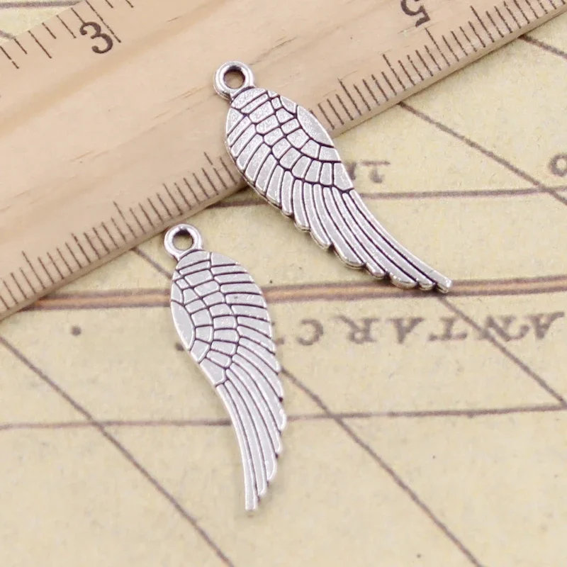 20 sztuk Charms Angel Wings 31x9mm tybetański srebrny kolor wisiorki antyczna biżuteria Making DIY Handmade Craft wisiorek — zdjęcie 2