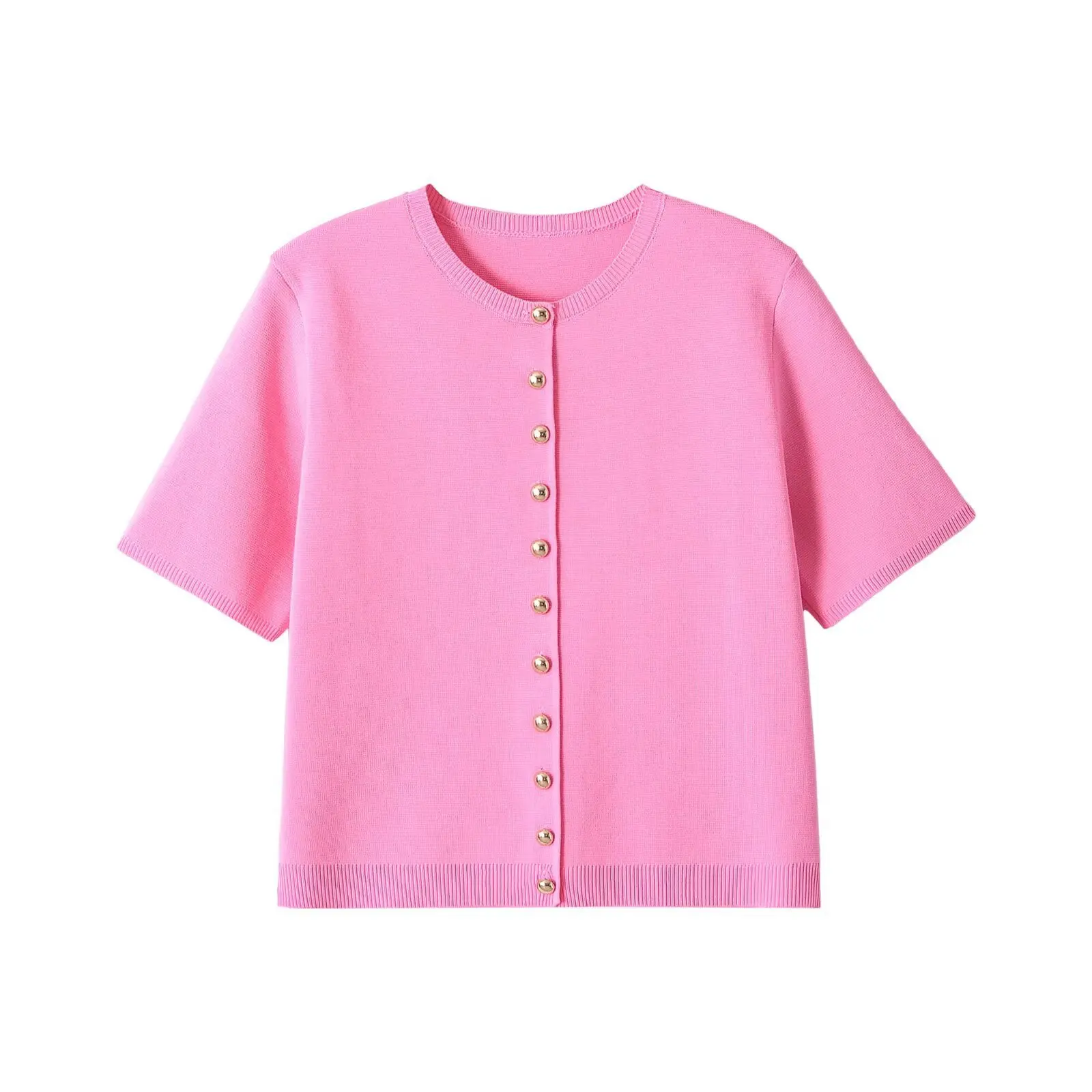 French Style Knitted Shirt Women Chic Solid Color Crop Tops Slim Fit Ribbed Knitwear Elegant Office Lady Vestidos Robe