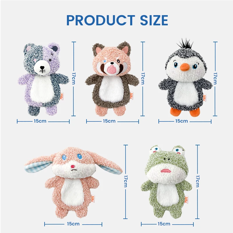 Cute Small Animal Dog Plush Toys Full Body Rattle with Built-In Squeaker Interactive Pet Playtime Toy to Reduce Loneliness - view 4