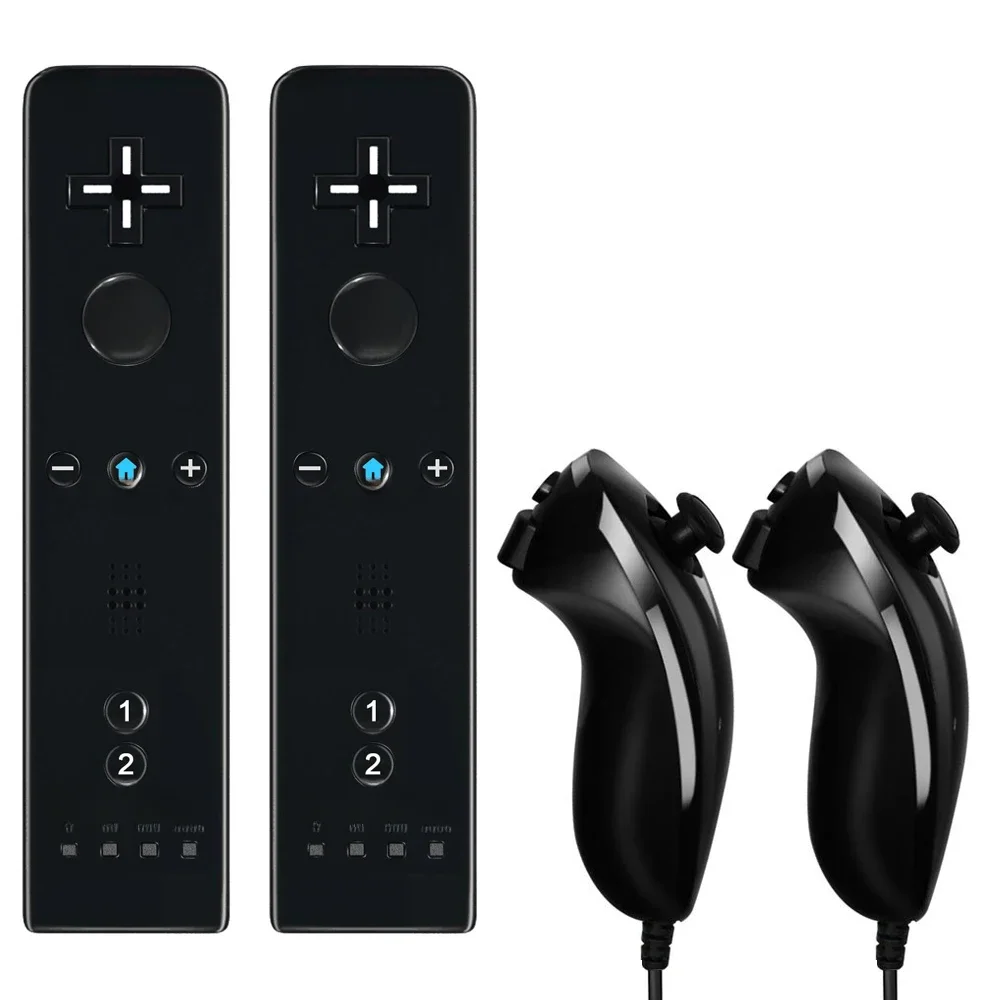 Pour Nintendo Wii/Wii U Joystick 2 en 1 ensemble de contrôleur manette à distance sans fil Motion Plus avec étui en silicone jeu vidéo