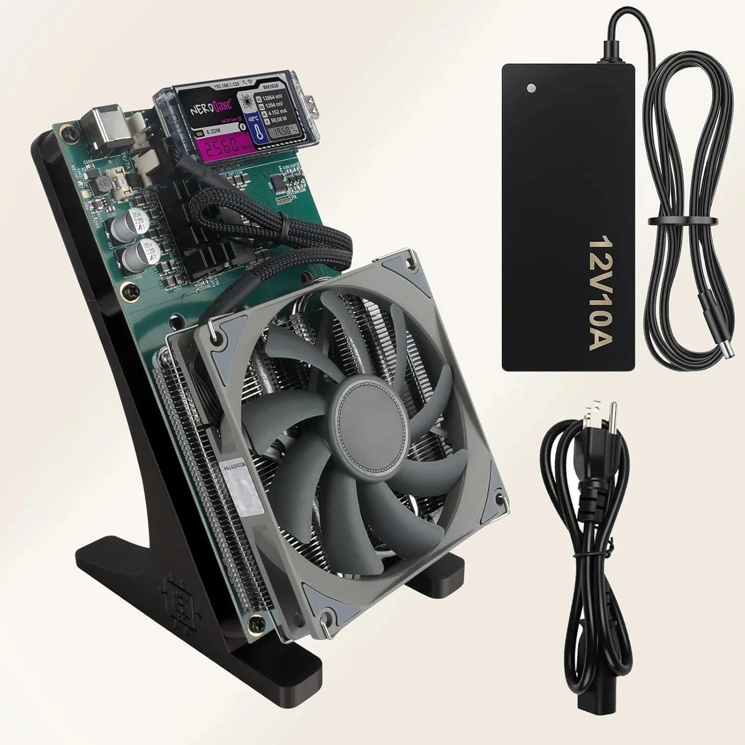 

НОВЫЙ Майнер Bitcoin с двумя вентиляторами NerdQaxe++ Rev 6, 6.1 TH/s, 105 Вт, для майнинга BTC, чип BM1370, алгоритм SHA-256 и блок питания