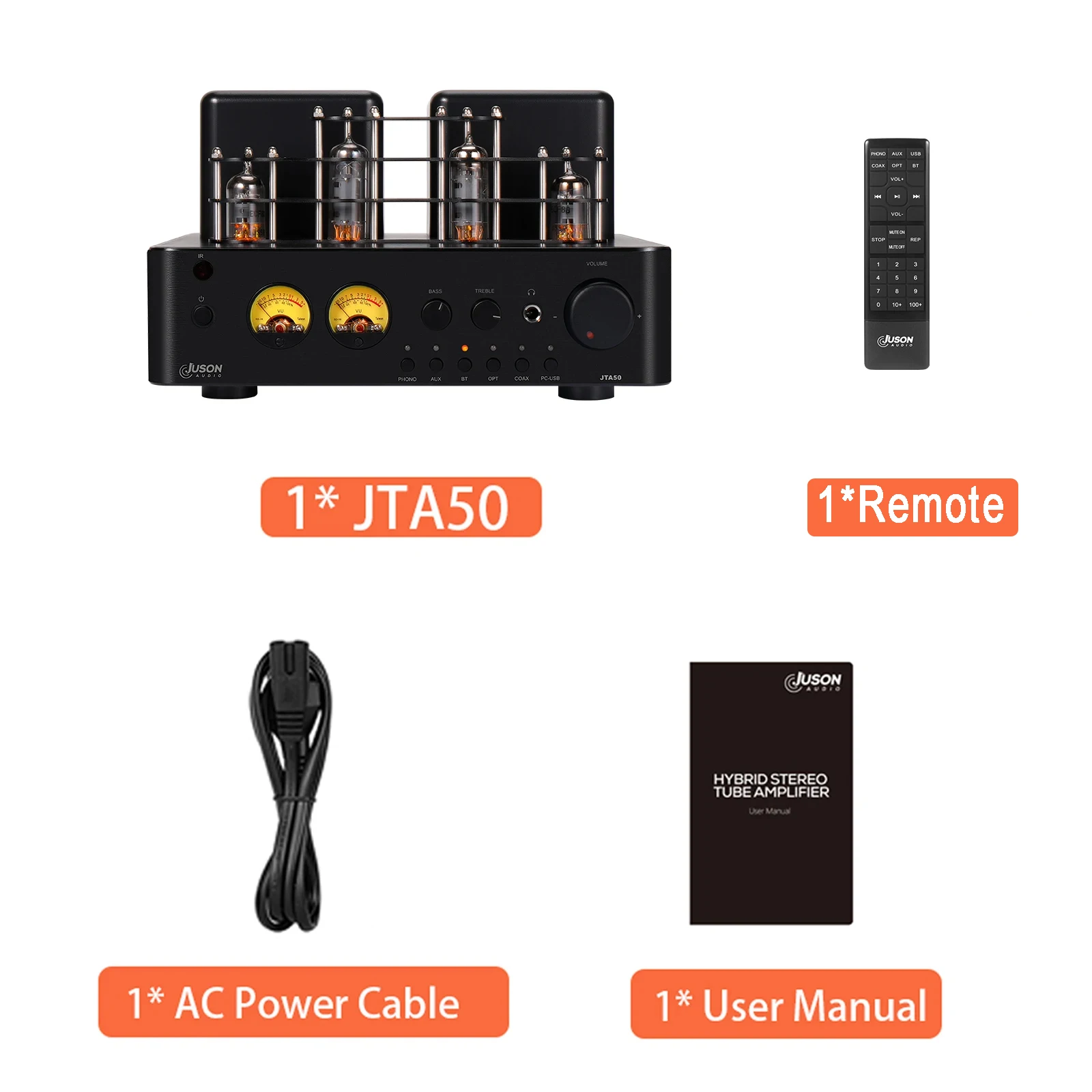 Juson Audio JTA50 Röhren verstärker Hifi Vakuum Blue Tooth Hybrid Stereo Sound USB RCA Opt Remote Phono 2,1 W Kanal für Plattens – Detail 12