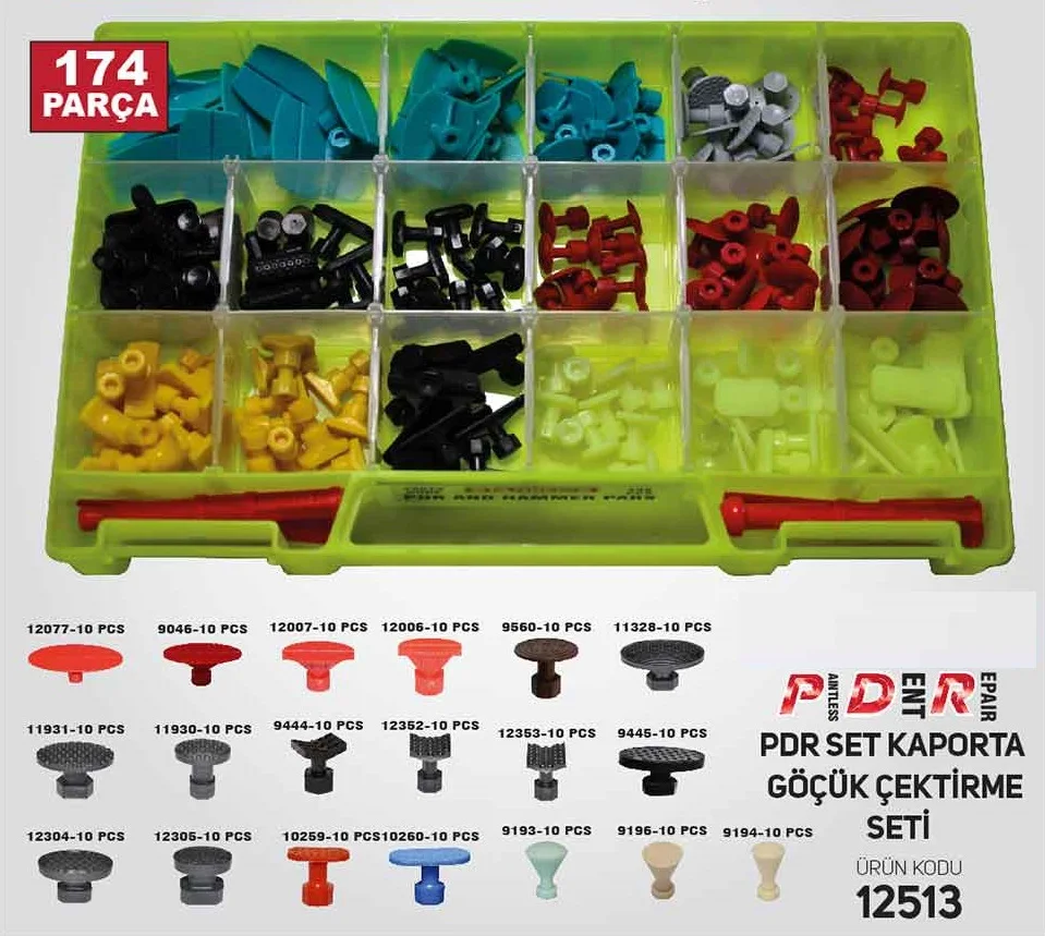 

Dent Paintless Dent Remover Tools 174 pieces Glue Tabs PDR Tools Paintless Dent Repair 18 different Pdr Tools