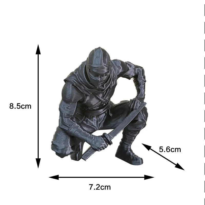 1 Piece 3D Printed Cross-Border Popular Ninja Holding a Sword Figurine Gift Toy, Perfect for Halloween, Thanksgiving, or Christmas Gifts, Also Suitable as a Giveaway, Student Gift, Birthday Gift, Holiday Gift, Classroom Prize