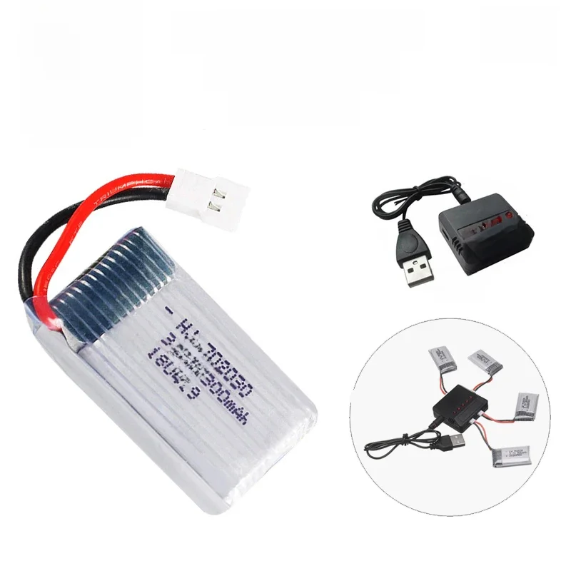 Bateria Lipo 3.7V 300mAh do drona Syma X11 E55 Fq777 Fq17w F180 Fy530 U816 U816a U830 H107 S39-1 Hd-1306 RC Drone UAV — zdjęcie produktu 7