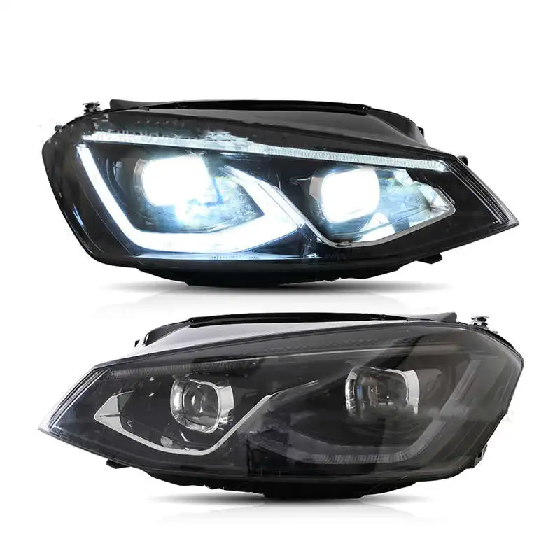 

For VW Golf 7 2014-2019 Car Accessories LED Headlight Turn Signal Dynamic Streamer Daytime Running Light High Beam Front Lamp