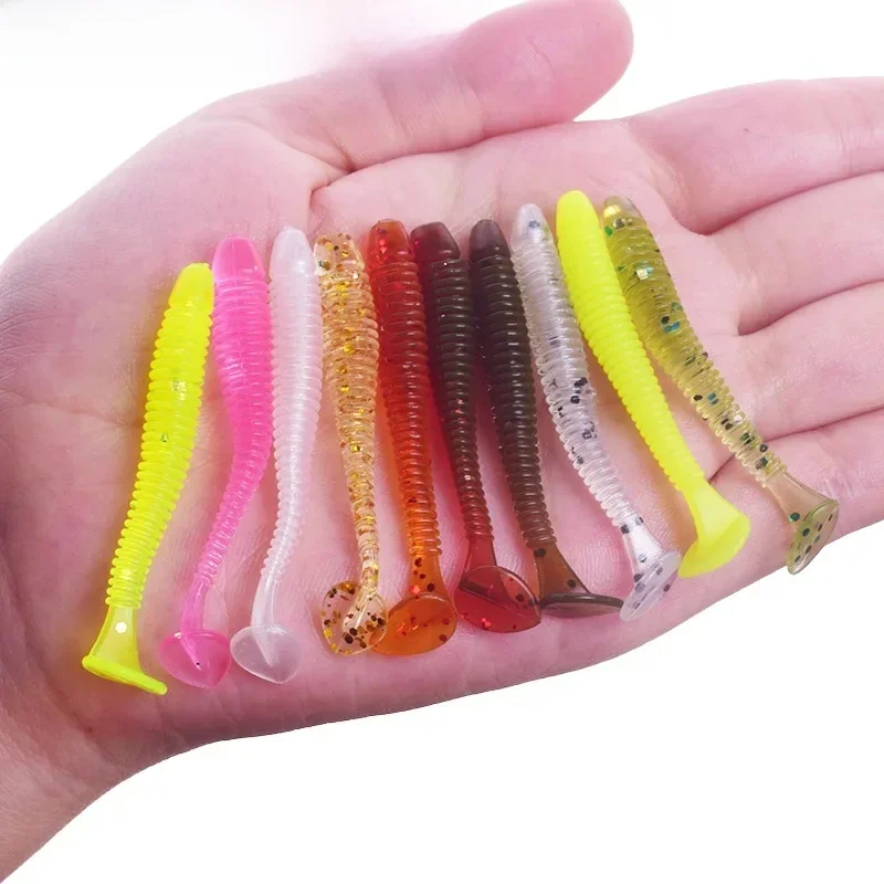 10 sztuk robaki pcv miękka przynęta 48mm 0.8g woblery jiggingowe sztuczna silikonowa przynęta Swimbait robaki sprzęt wędkarski — zdjęcie 2