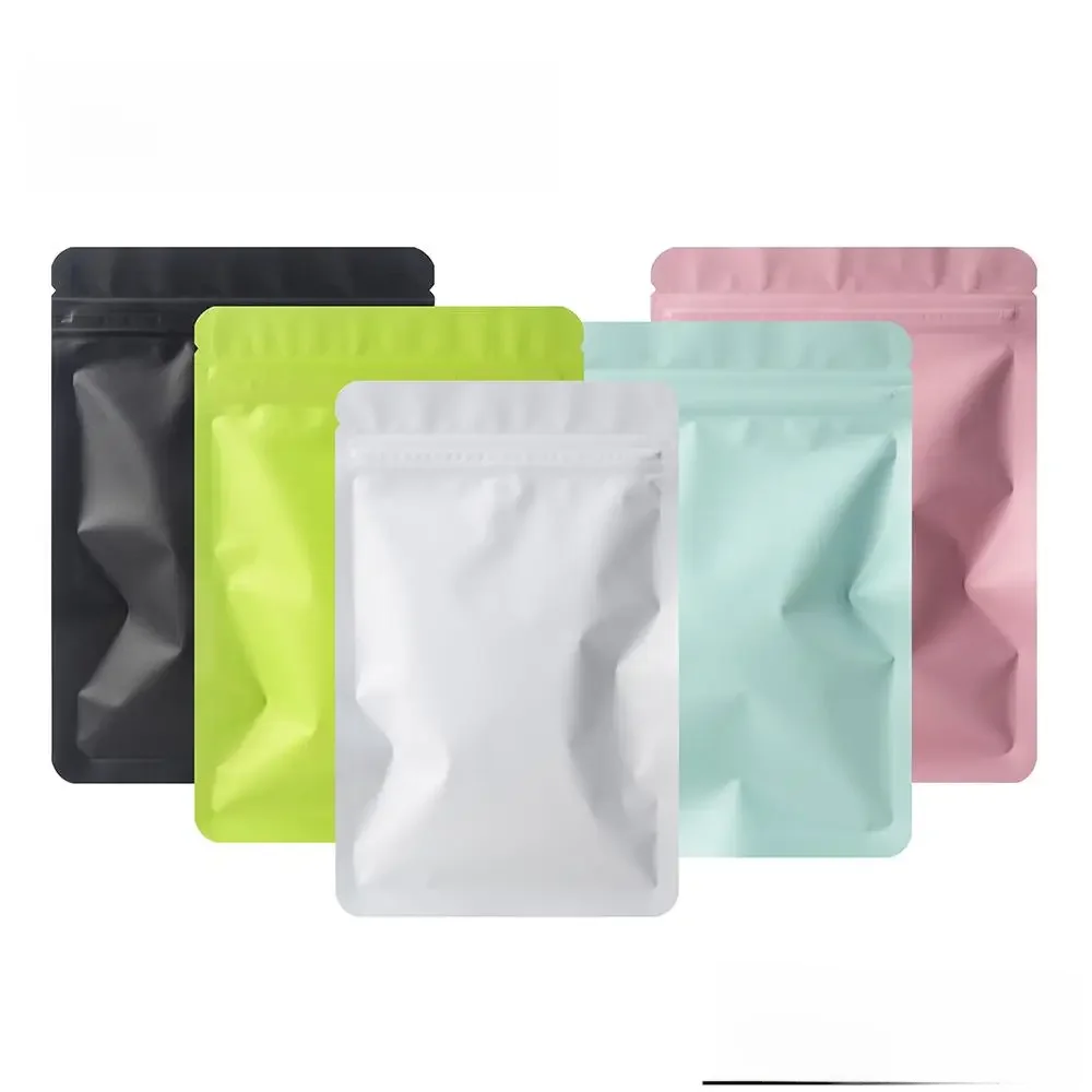 Mylar Plastic Zipper Bags, Material fosco, dupla face, impermeável, selagem térmica, folha de