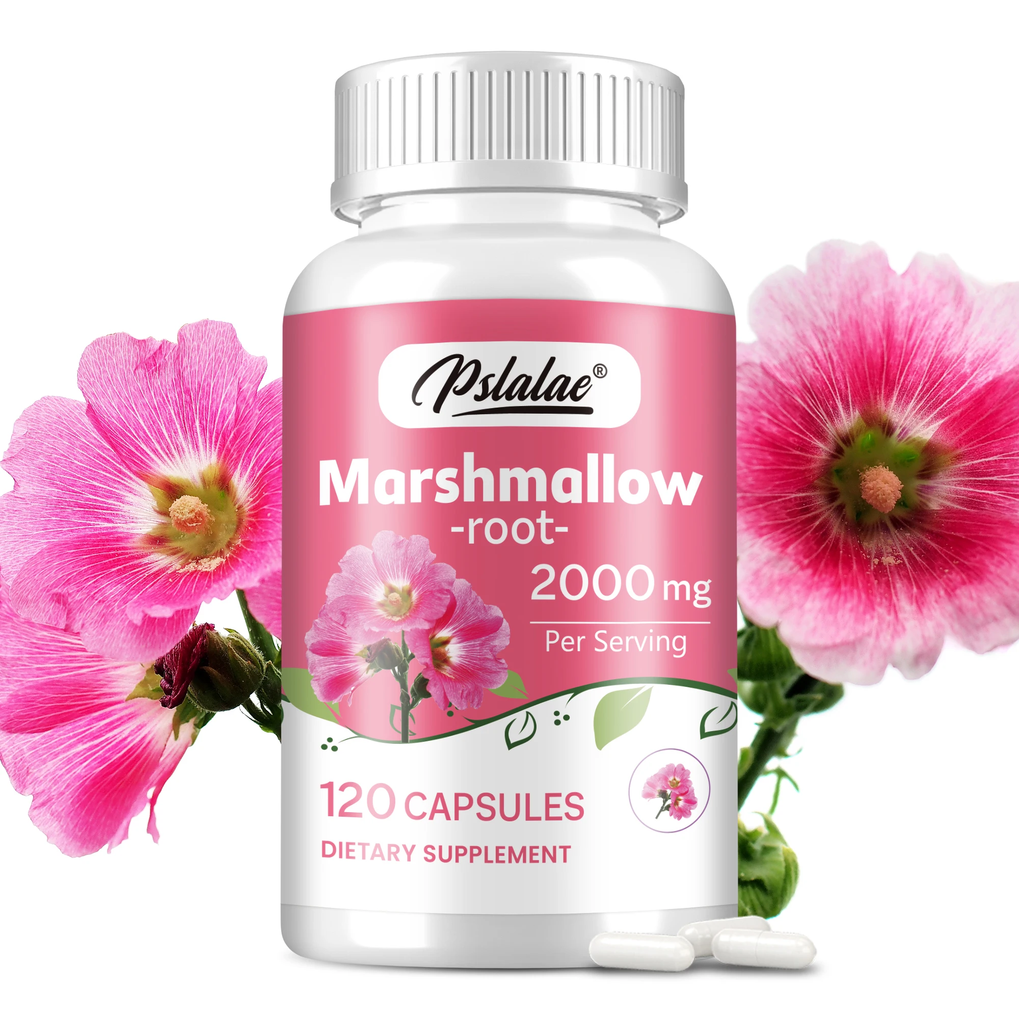 Marshmallow Root Capsules 2000mg - Support Respiratory, Skin and Intestinal Health, Promotes Digestion - 120 Capsules