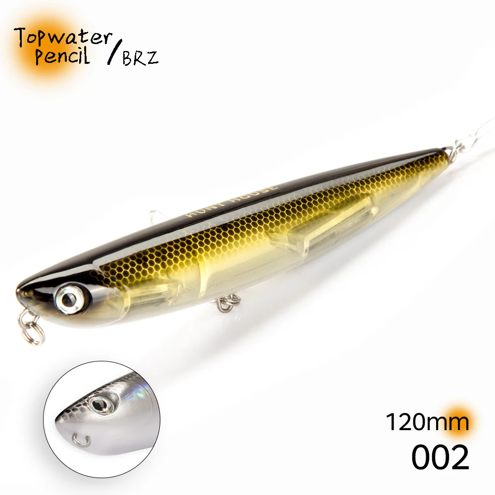 Hunthouse Topwater Pencil Angelköder 90mm/11,5g 120mm/26g Oberflächenköder WTD Top Walkers Pesca für Bass und Forelle