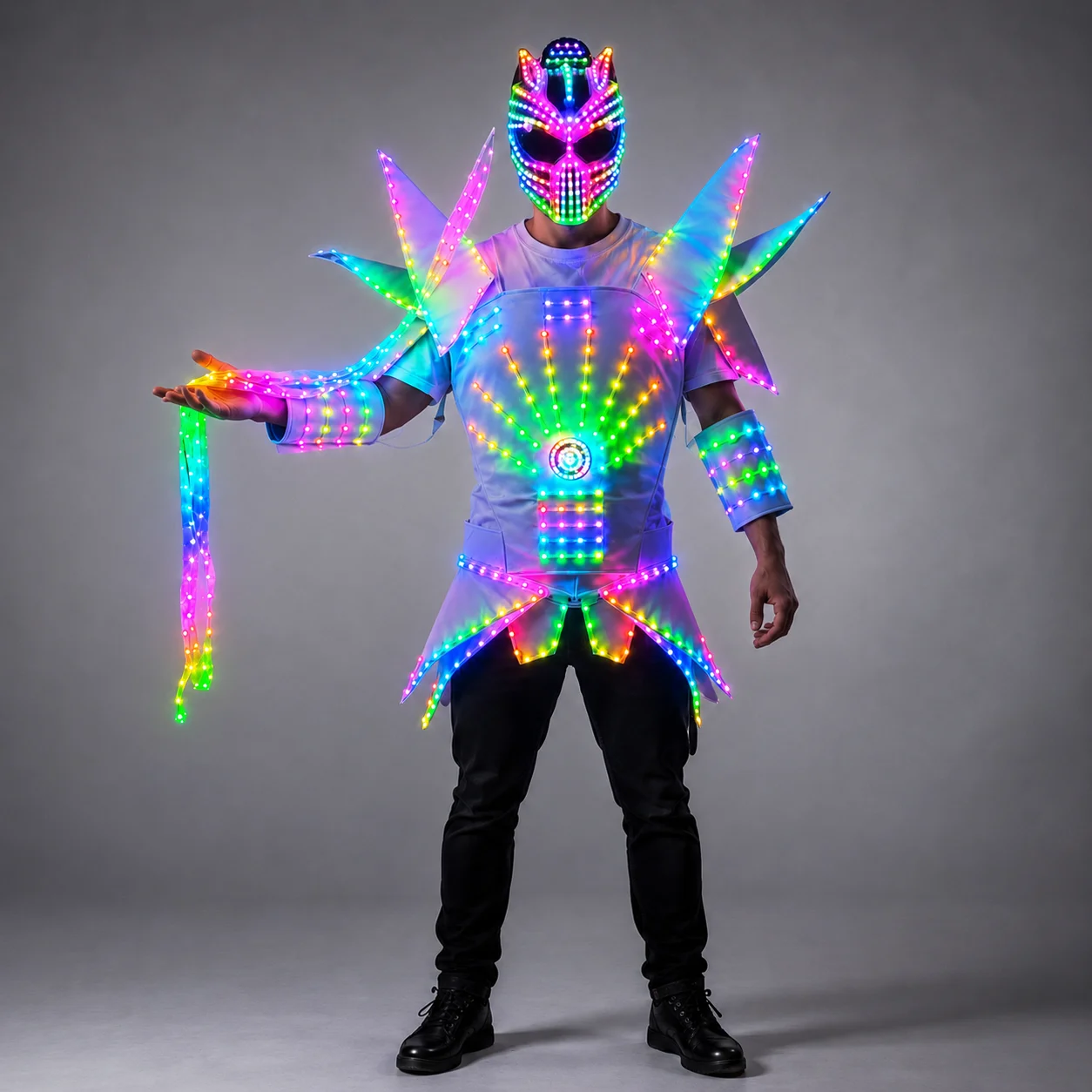Vollfarbiger Pixel-LED-Roboter – Men'S Fashion Light Jacket Bewertung und Preis