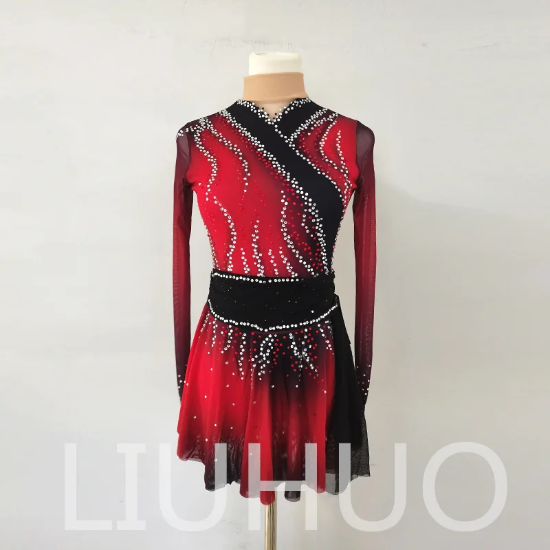 

LIUHUO Ice Figure Skating Dress Girls Women Teens Stretchy Spandex Competition Wholesale