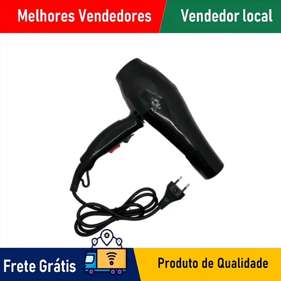 SKYTUR Secador de Cabelo Profissional Sonar Salon 4000W Sn-1240 Secagem Rápida Ajuste de temperatura e Velocidade