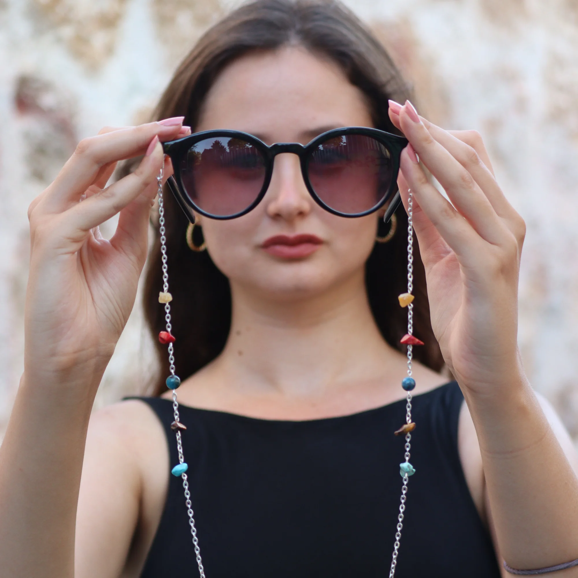 

Capricorn Sunglasses Chain, Eyeglass Holder, Silver glasses chains, Face mask holder chain, Beaded sunglasses chain