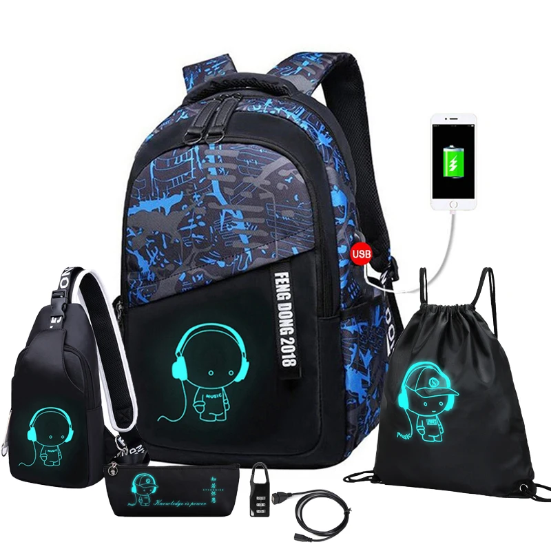 Luminous Elementary Student Backpack School Bags For Boys Children School Backpack Boy Primary Schoolbag Book Bag Mochila