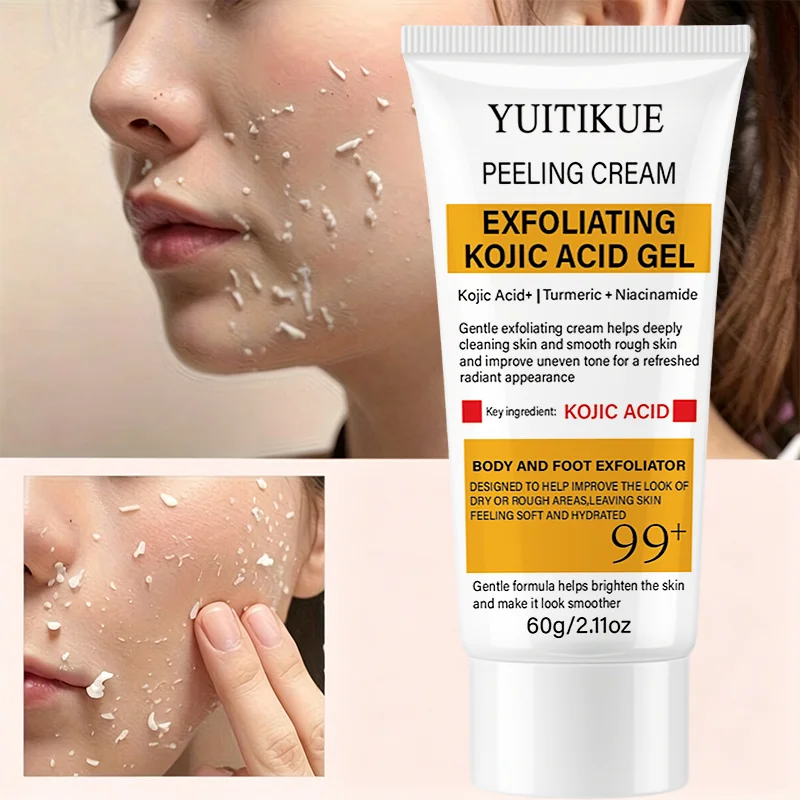 YUITIKUE Exfoliating Kojic Acid Gel 60g - Turmeric Niacinamide Brightening Body Foot Care