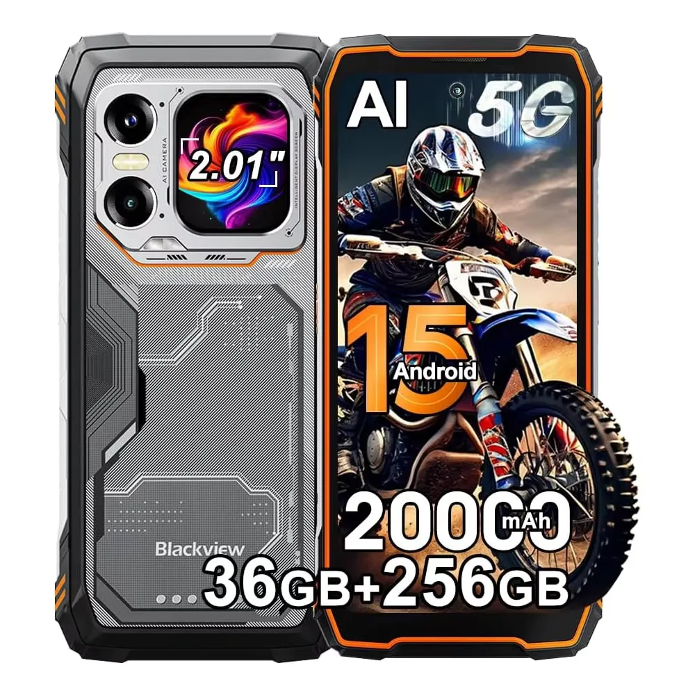 Blackview XPLORE 1 Robuuste en drievoudig beschermd smartphone, 5G waterdicht outdoor Android 15, 6.78'' 2.4K scherm, 256GB/512GB, 20000 mAh