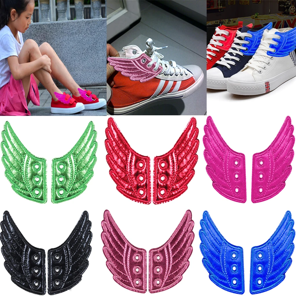 3D Angel Wing Shoe Clips Shiny Sneaker Charm Decor Shoe Wings Accessories Perfect for High Tops Sports Shoes Party Festival