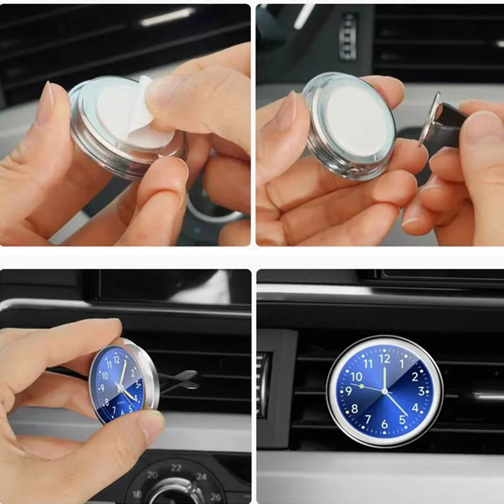 Auto Car Dashboard Clock With Mini Watch Quartz Electronic Timepiece For Motorcycle Bicycle, Waterproof In-Car Decor Accessories